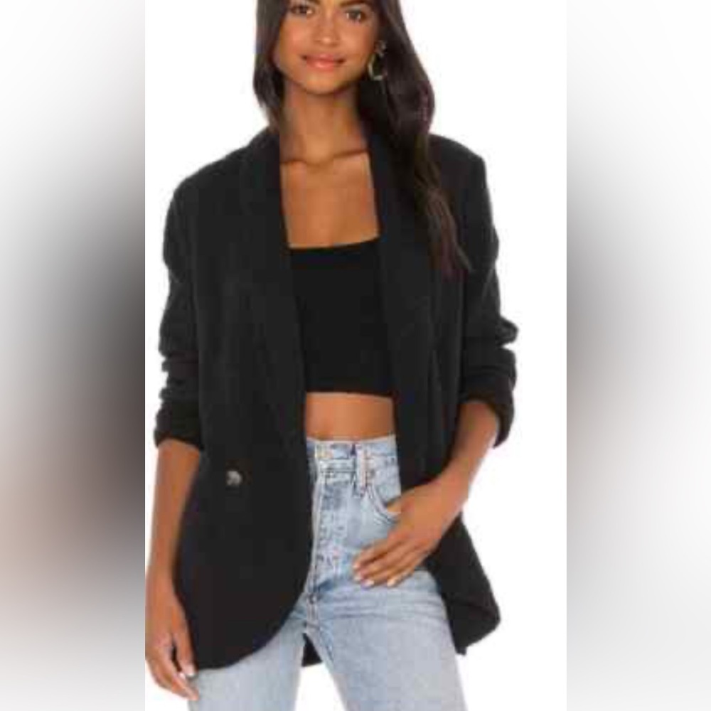 Free people cotton double breast gauzey blazers size large